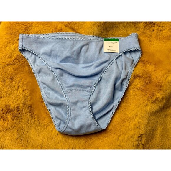 Charter Club Women's Everyday Cotton Bikini Underwear, Airy Blue, Size L, NWT - Picture 2 of 4